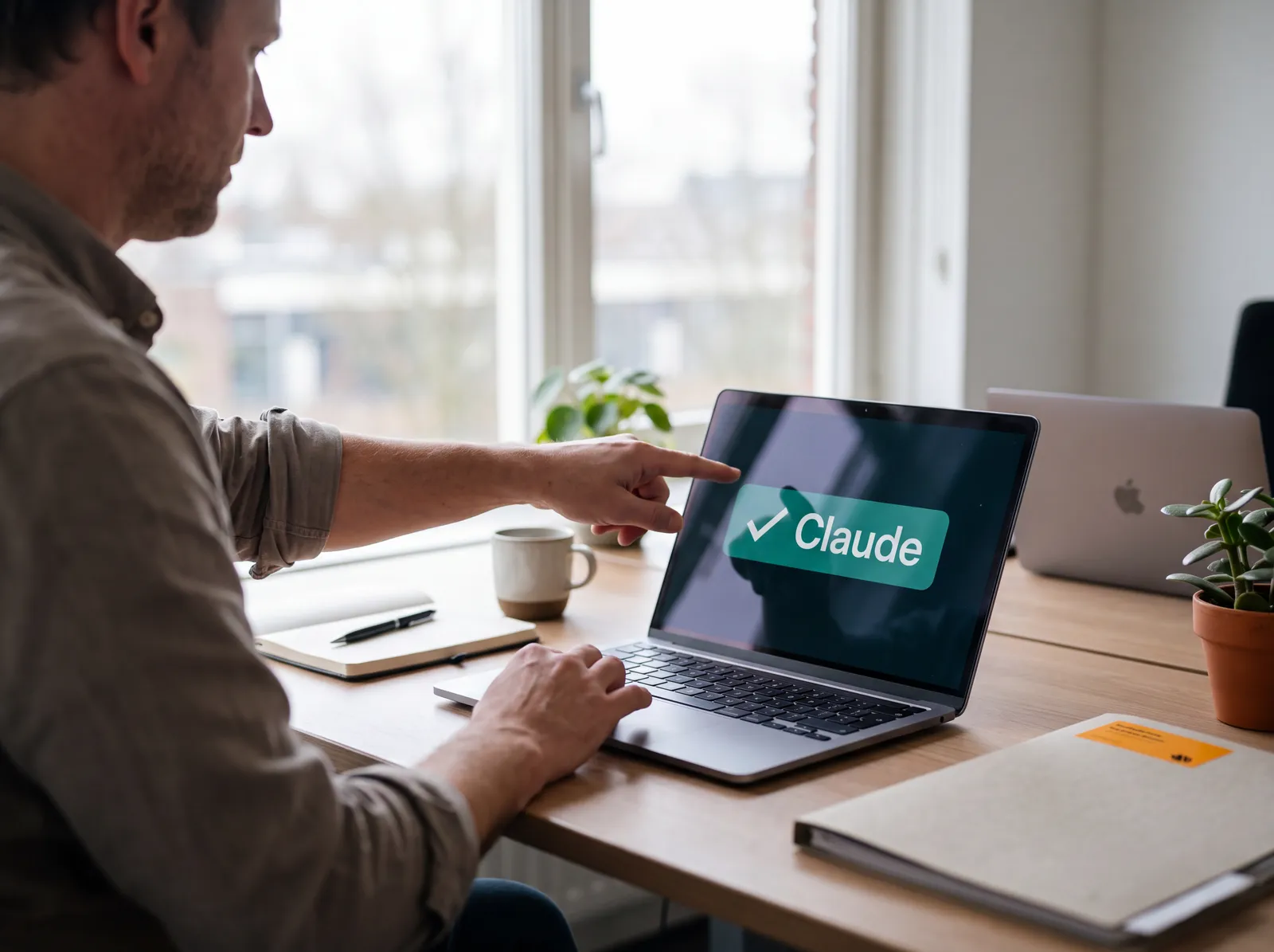 Laptopscherm met Snimio op bureau